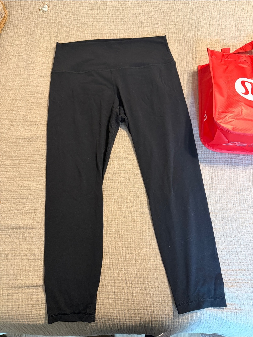 lululemon athletica Black Folded Leggings with Logo